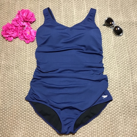 navy blue plus size bathing suit